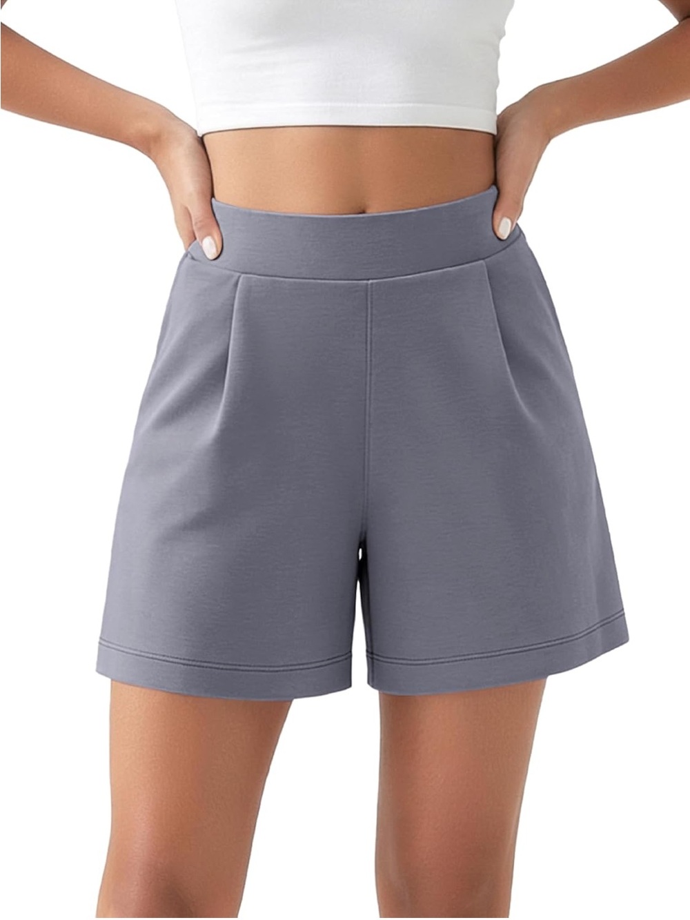 High-Waist Gray Women’s Casual Shorts
